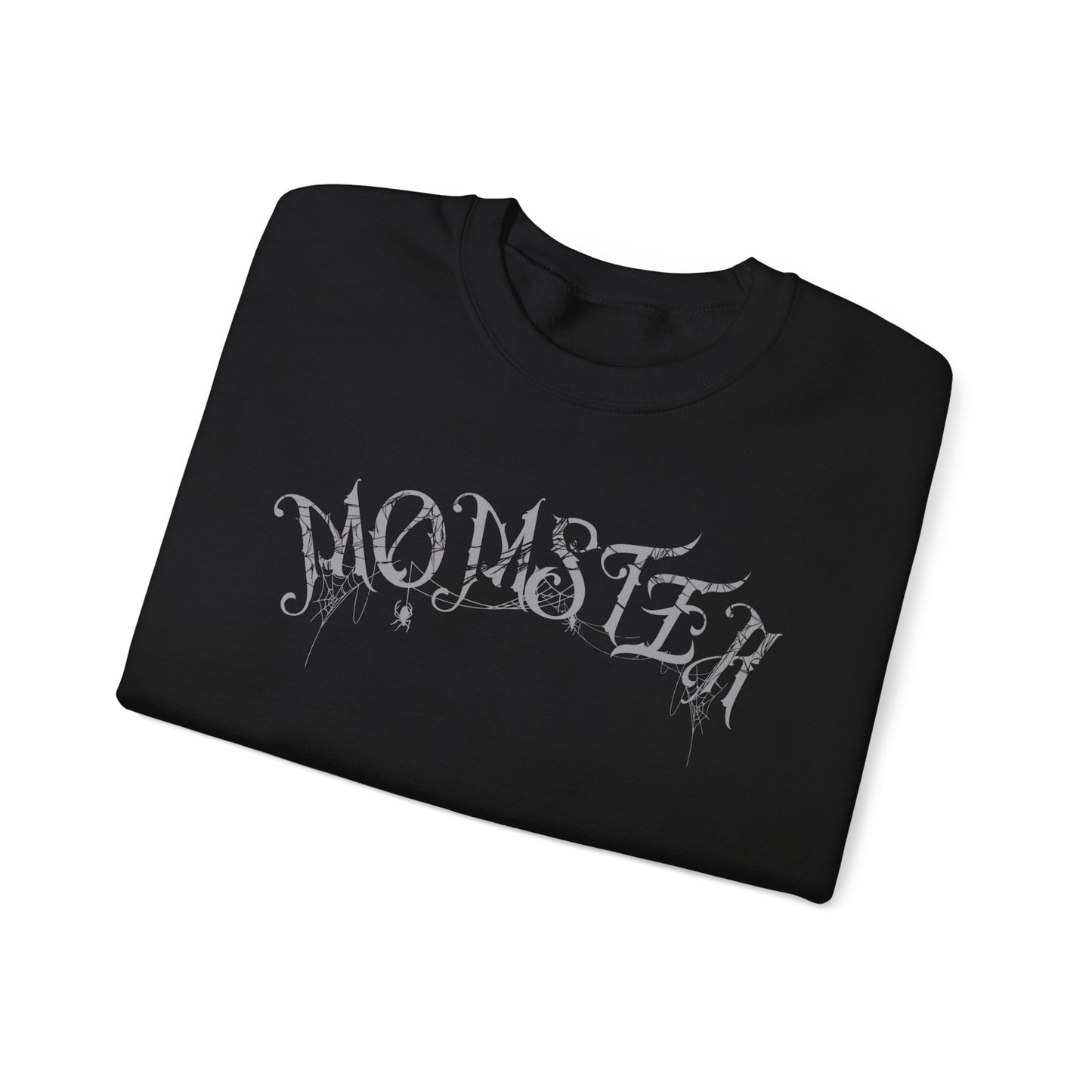 Momster Halloween Sweatshirt | Funny Spooky Mom Crewneck | Cozy Fall Sweater with Spider Webs | Mom Life Halloween Shirt | Gifts for Moms