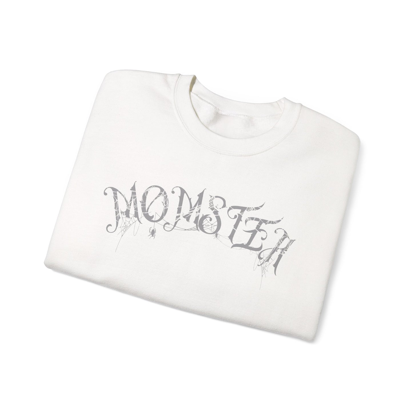 Momster Halloween Sweatshirt | Funny Spooky Mom Crewneck | Cozy Fall Sweater with Spider Webs | Mom Life Halloween Shirt | Gifts for Moms