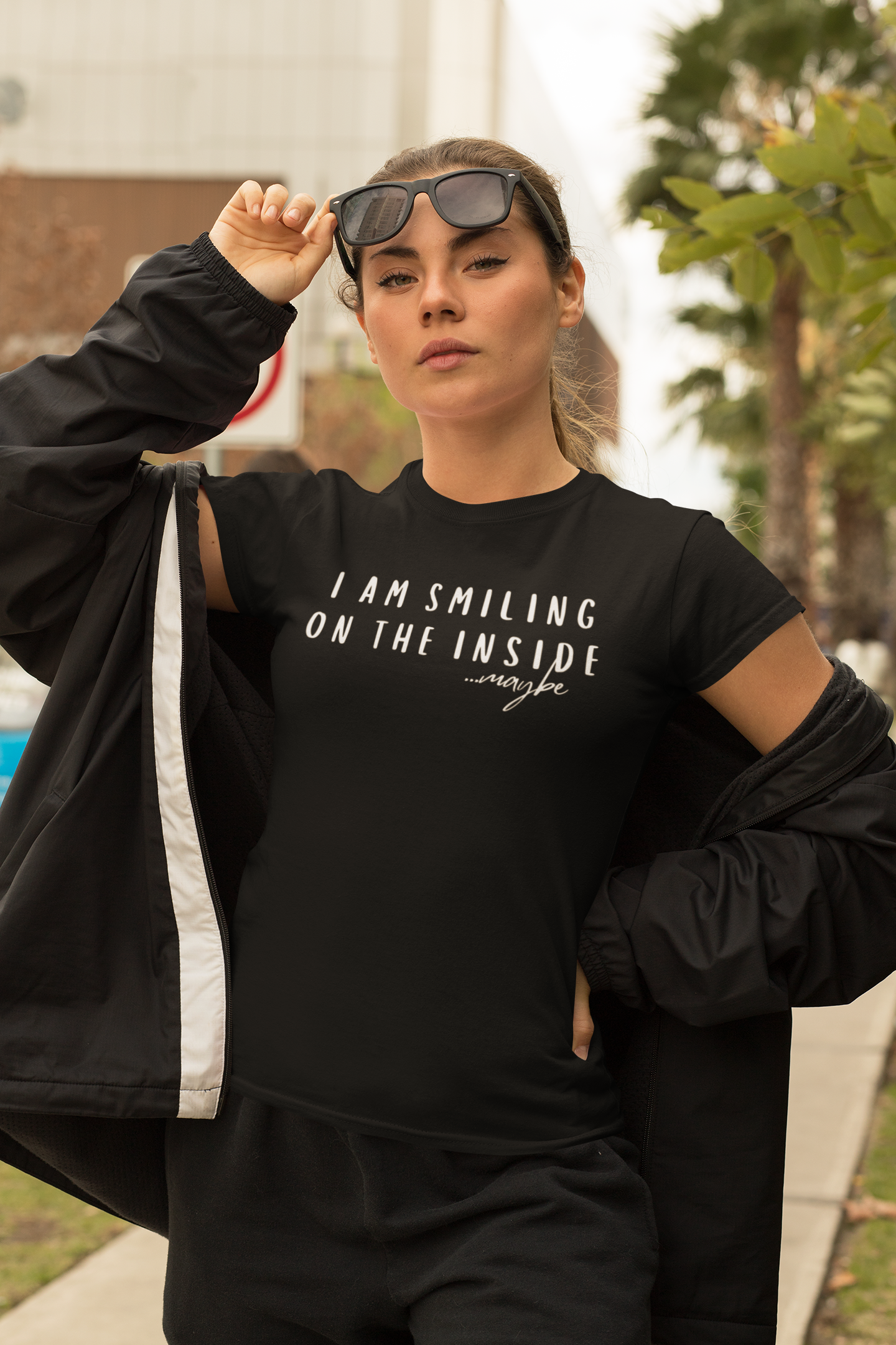 "I Am Smiling on the Inside... Maybe" Sarcastic Graphic Tee