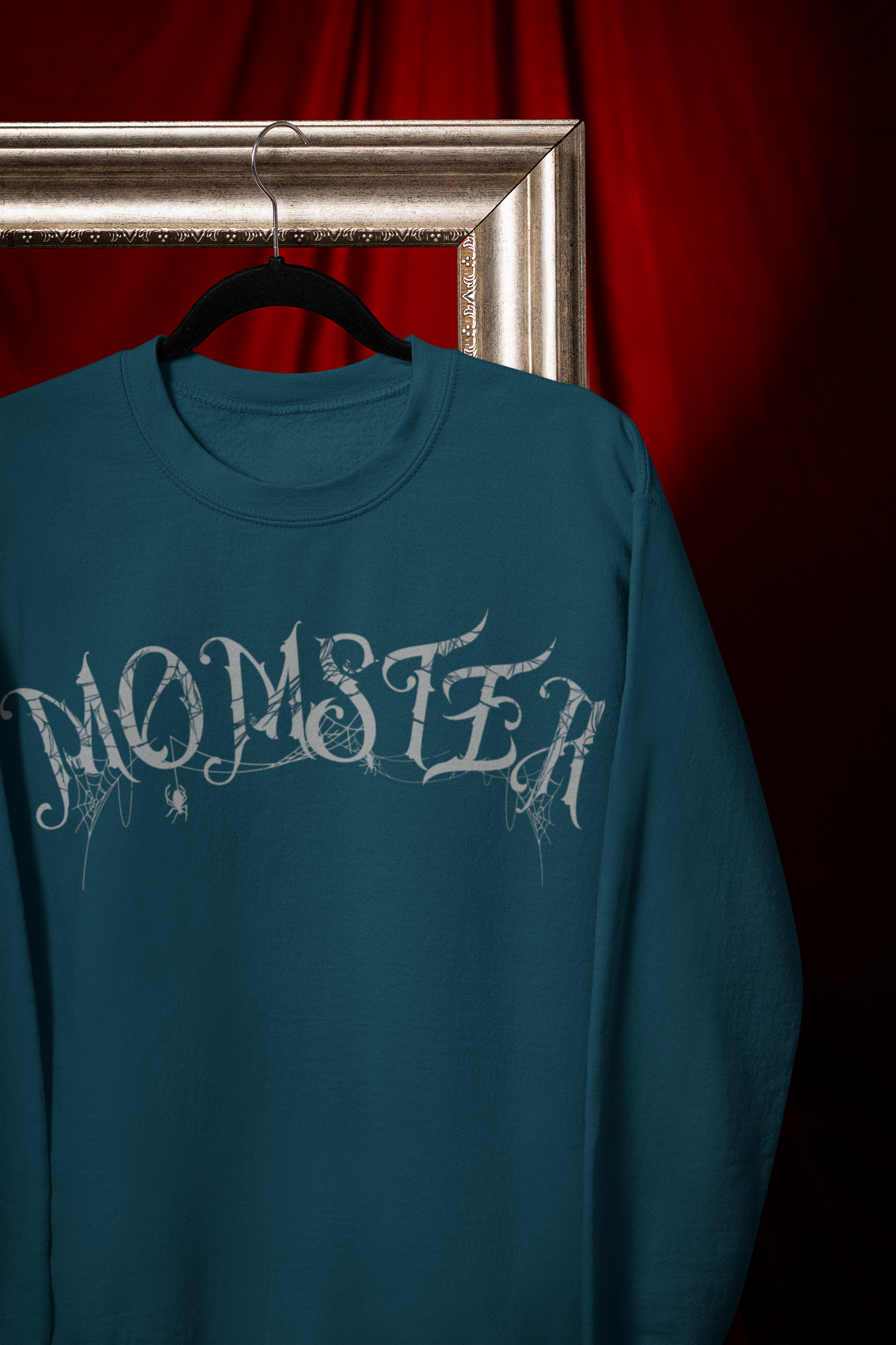 Momster Halloween Sweatshirt | Funny Spooky Mom Crewneck | Cozy Fall Sweater with Spider Webs | Mom Life Halloween Shirt | Gifts for Moms