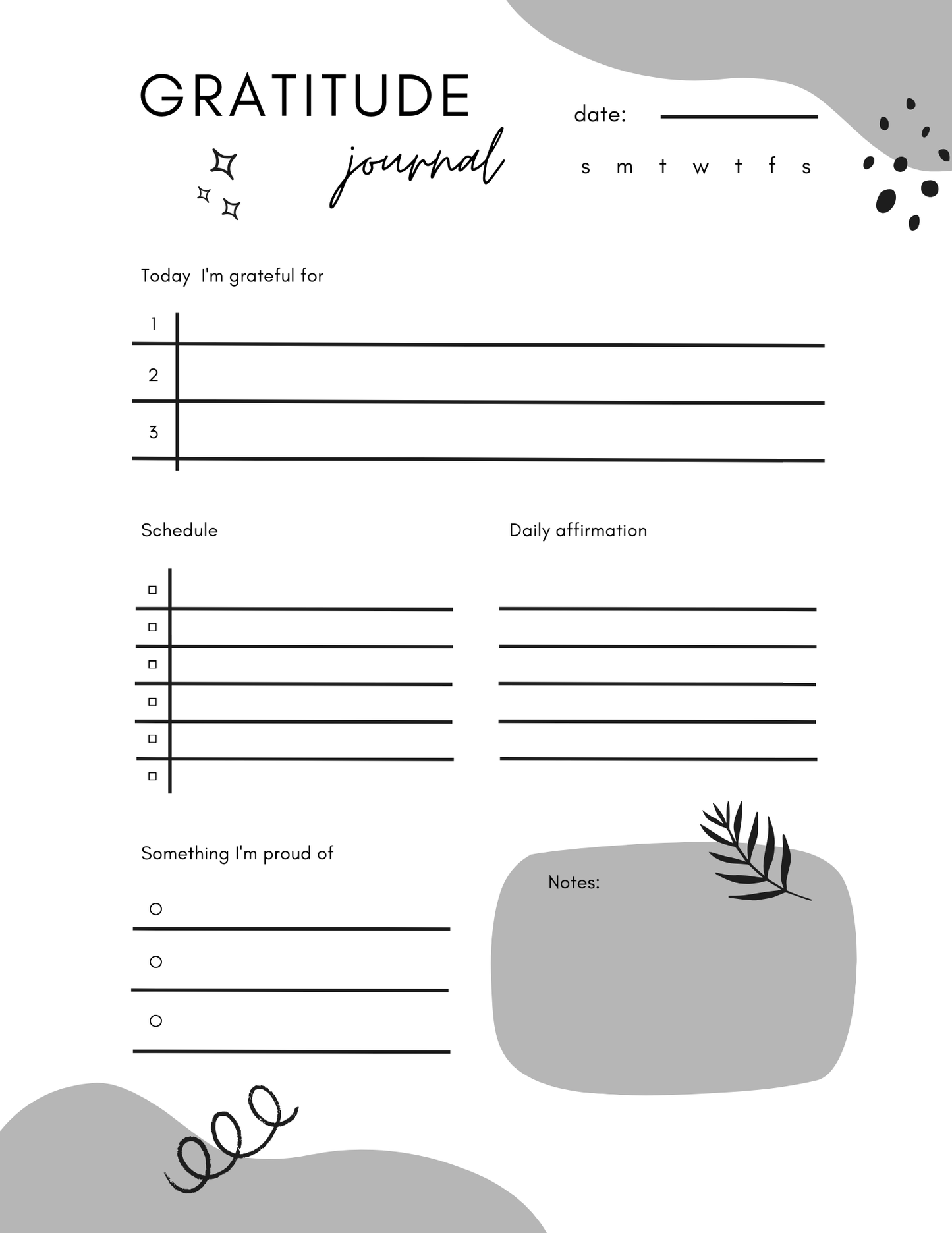 Gratitude Journal with Monthly Reflection