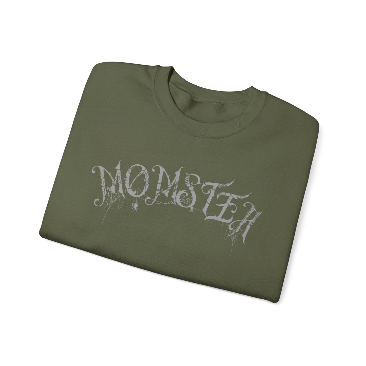 Momster Halloween Sweatshirt | Funny Spooky Mom Crewneck | Cozy Fall Sweater with Spider Webs | Mom Life Halloween Shirt | Gifts for Moms