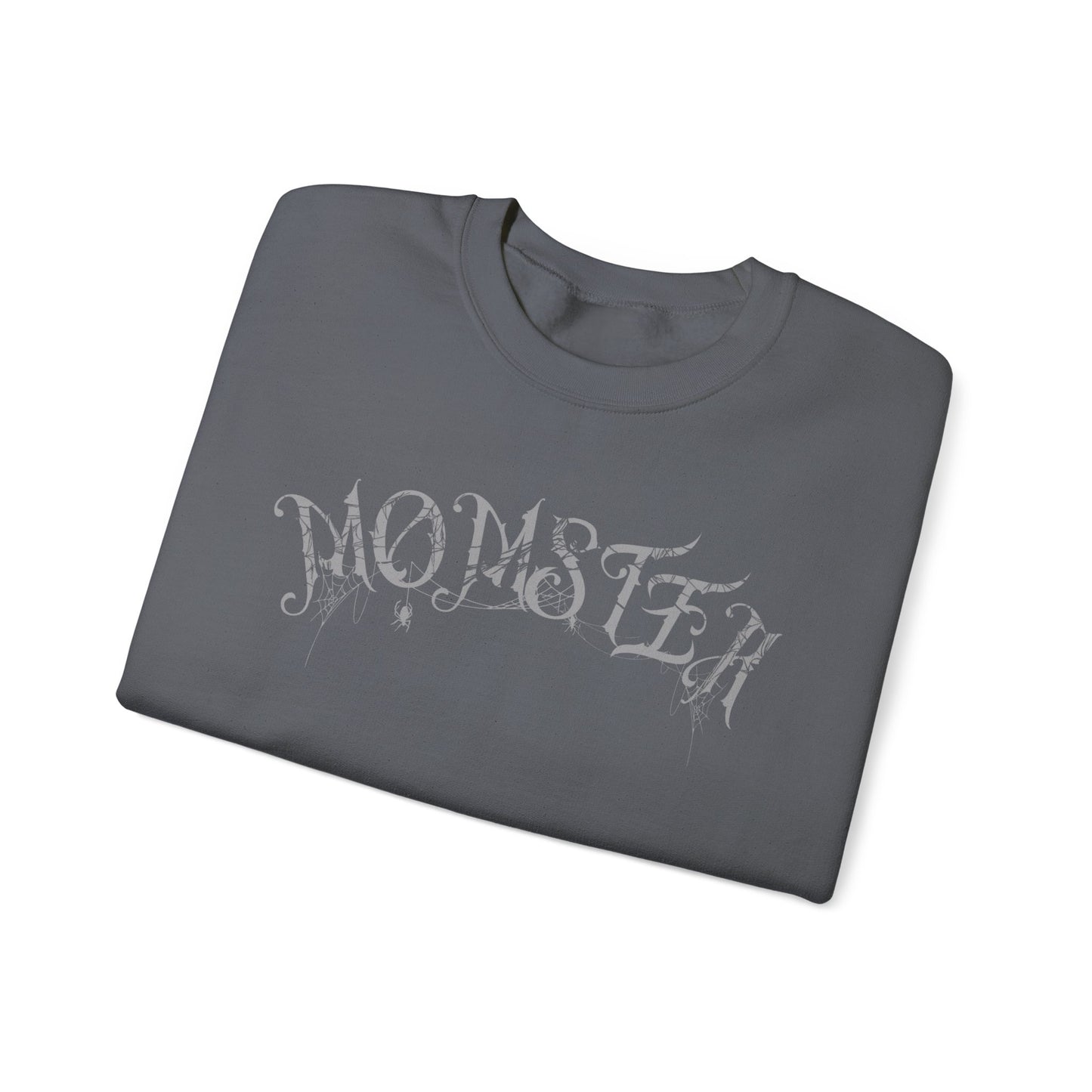 Momster Halloween Sweatshirt | Funny Spooky Mom Crewneck | Cozy Fall Sweater with Spider Webs | Mom Life Halloween Shirt | Gifts for Moms