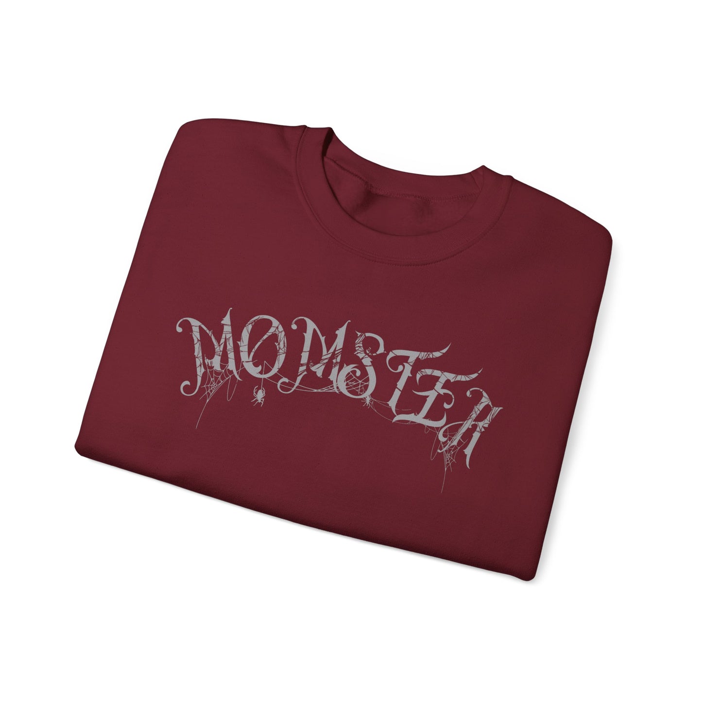 Momster Halloween Sweatshirt | Funny Spooky Mom Crewneck | Cozy Fall Sweater with Spider Webs | Mom Life Halloween Shirt | Gifts for Moms