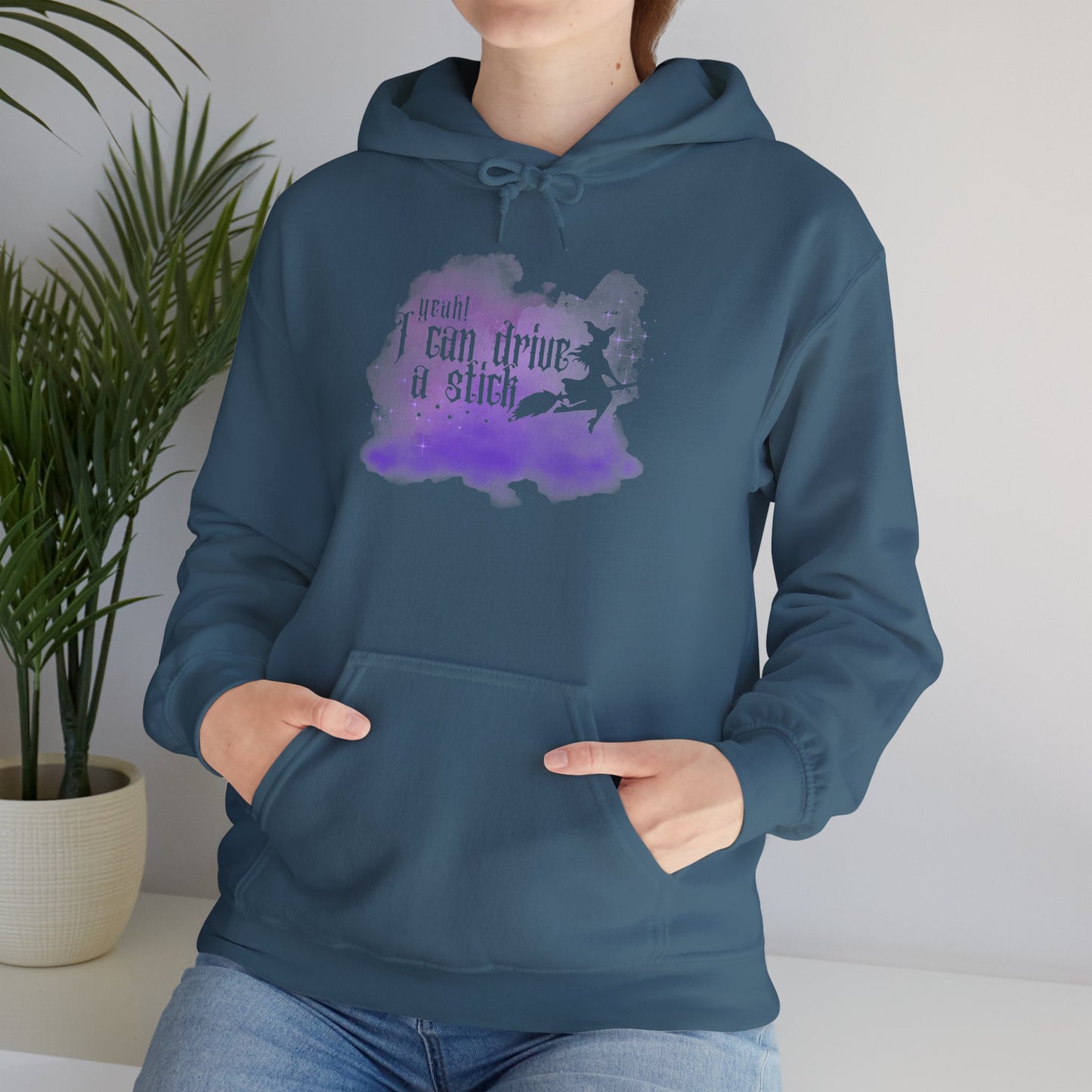 “Yeah I Can Drive a Stick”  | Witchy Halloween Hoodie – Funny Sweatshirt | Purple Halloween | Cute Outfit