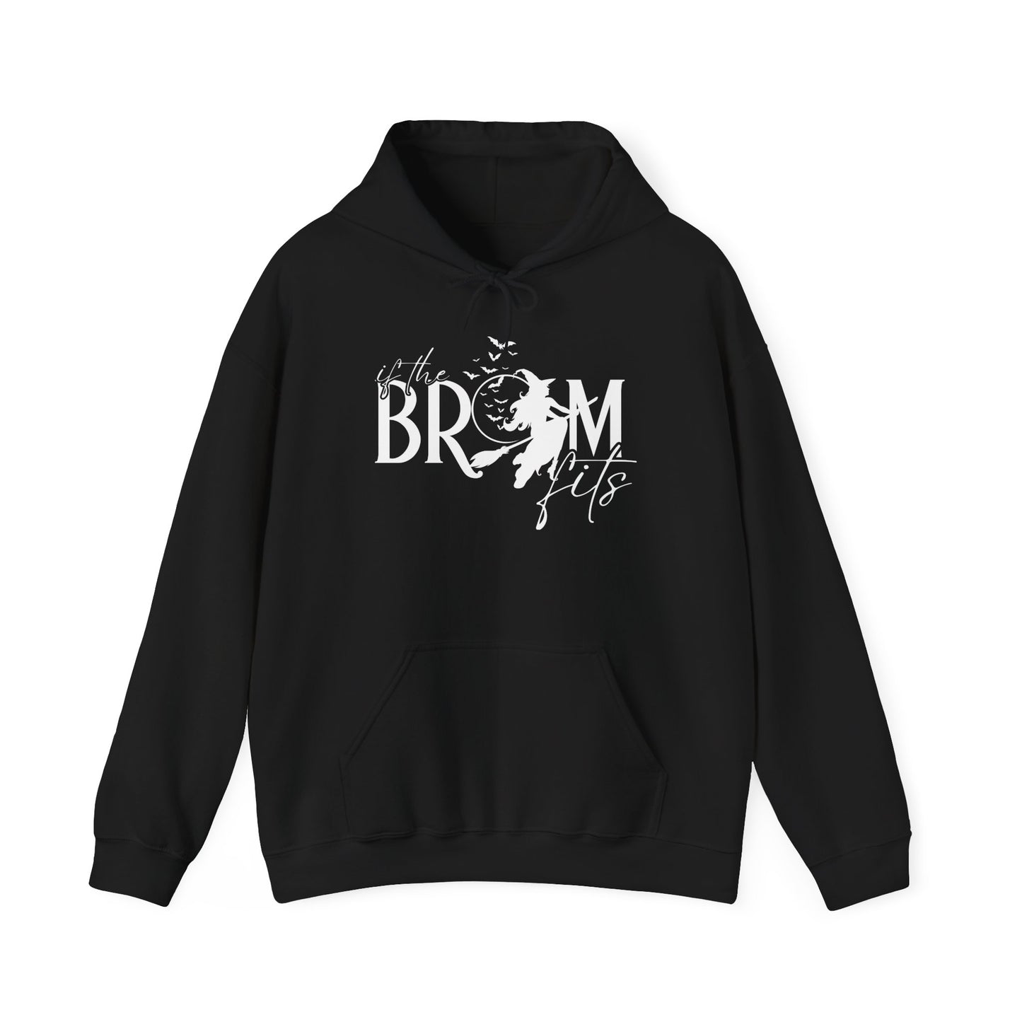 If the Broom Fits Hoodie – Funny Halloween Witch Sweatshirt for Women – Cozy Fall Hoodie – Spooky Season Apparel – Unisex Fit – Sizes S-5XL