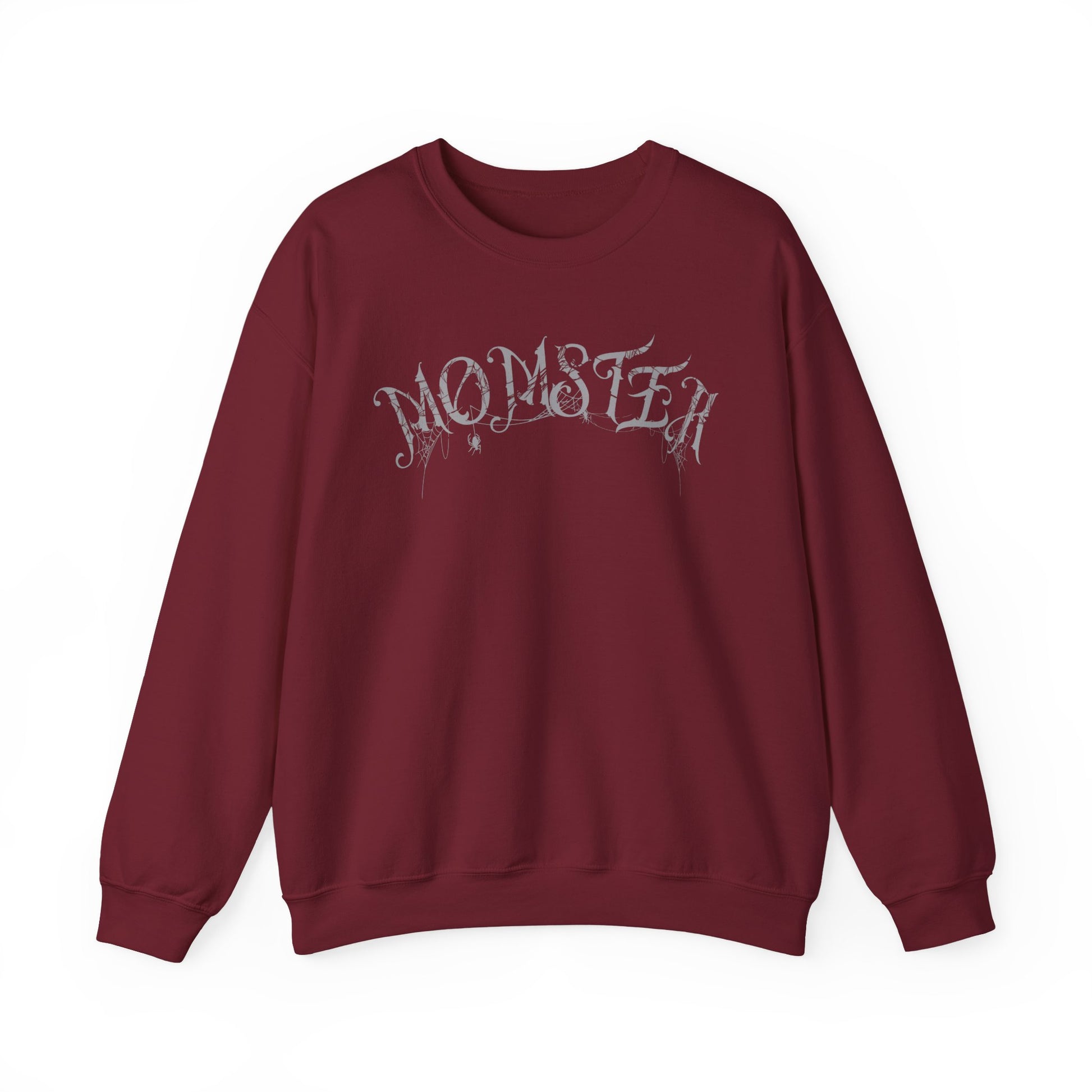 Momster Halloween Sweatshirt | Funny Spooky Mom Crewneck | Cozy Fall Sweater with Spider Webs | Mom Life Halloween Shirt | Gifts for Moms

