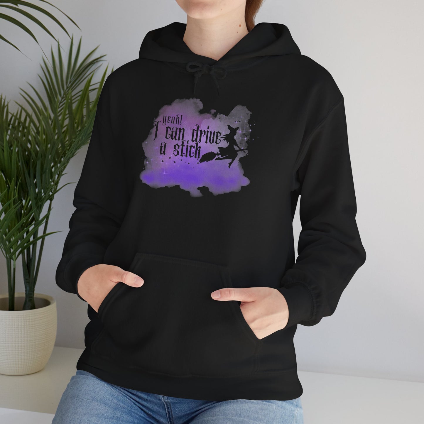 “Yeah I Can Drive a Stick”  | Witchy Halloween Hoodie – Funny Sweatshirt | Purple Halloween | Cute Outfit