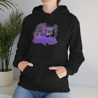 “Yeah I Can Drive a Stick”  | Witchy Halloween Hoodie – Funny Sweatshirt | Purple Halloween | Cute Outfit