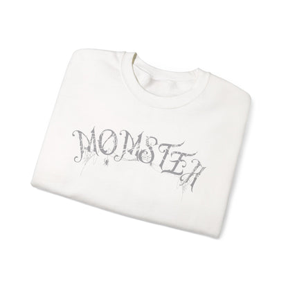 Momster Halloween Sweatshirt | Funny Spooky Mom Crewneck | Cozy Fall Sweater with Spider Webs | Mom Life Halloween Shirt | Gifts for Moms

