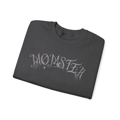 Momster Halloween Sweatshirt | Funny Spooky Mom Crewneck | Cozy Fall Sweater with Spider Webs | Mom Life Halloween Shirt | Gifts for Moms

