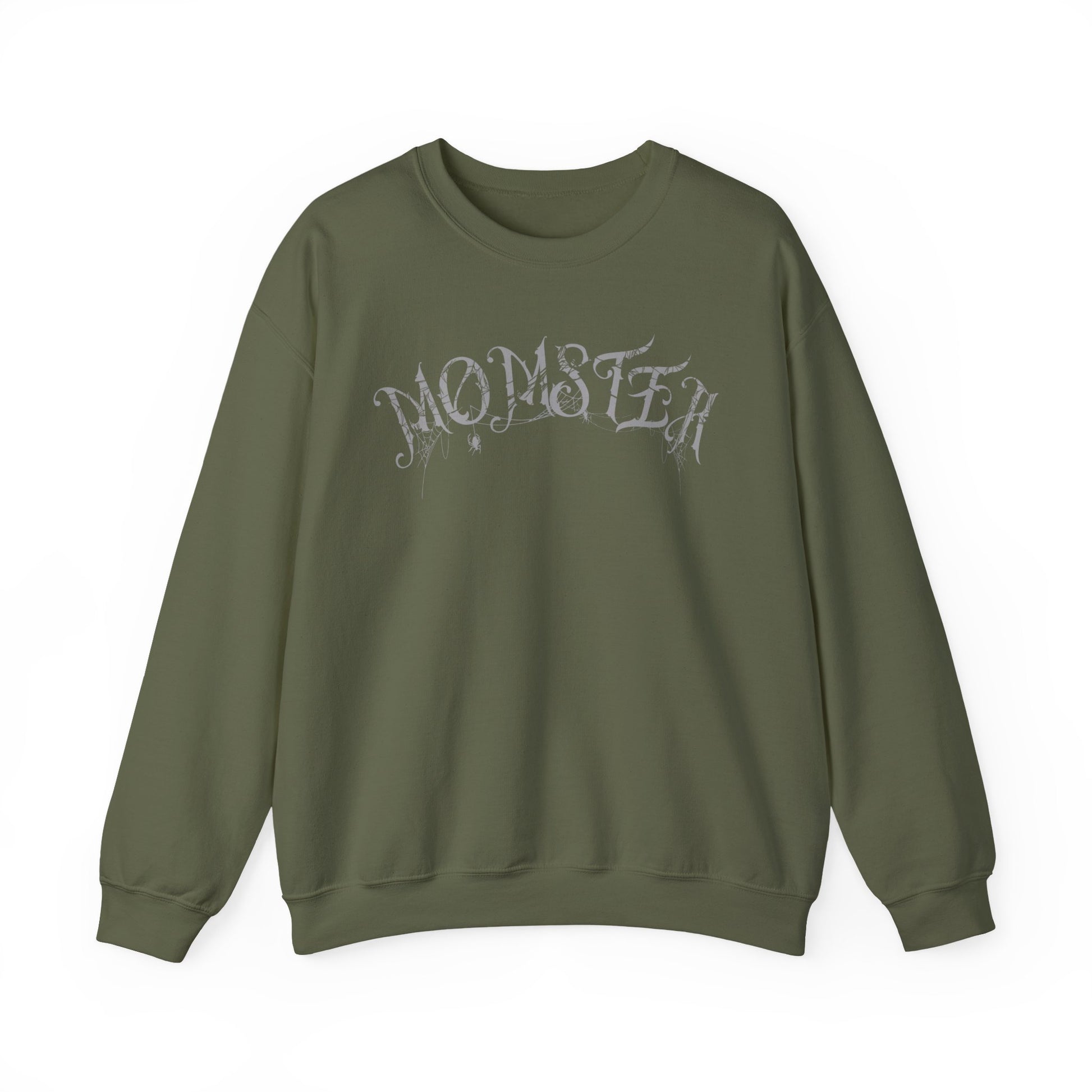 Momster Halloween Sweatshirt | Funny Spooky Mom Crewneck | Cozy Fall Sweater with Spider Webs | Mom Life Halloween Shirt | Gifts for Moms

