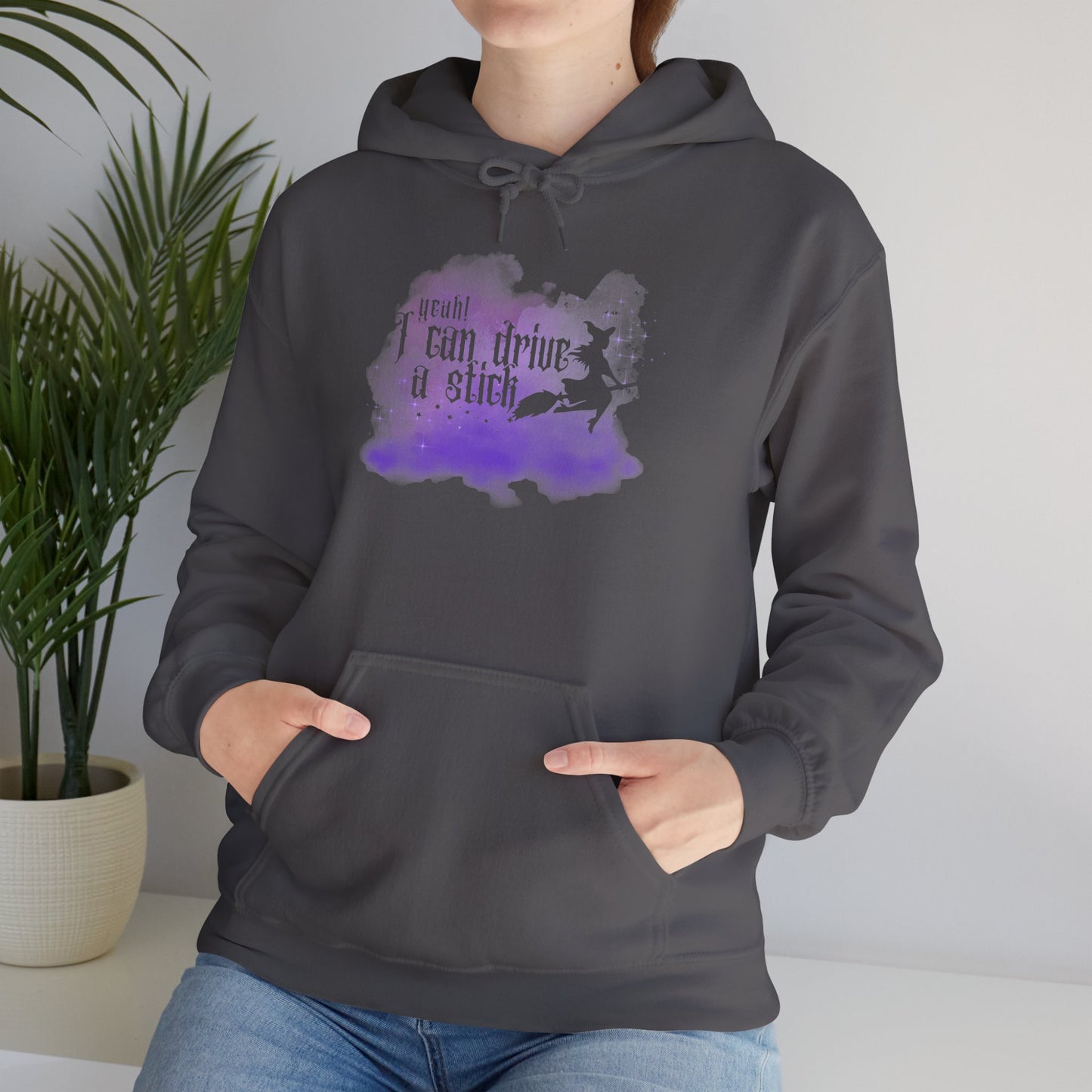 “Yeah I Can Drive a Stick”  | Witchy Halloween Hoodie – Funny Sweatshirt | Purple Halloween | Cute Outfit