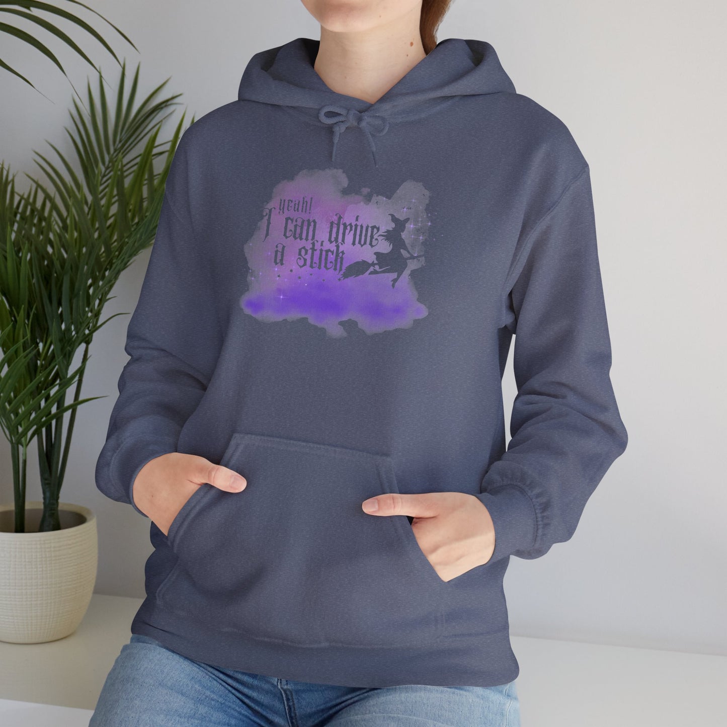 “Yeah I Can Drive a Stick”  | Witchy Halloween Hoodie – Funny Sweatshirt | Purple Halloween | Cute Outfit