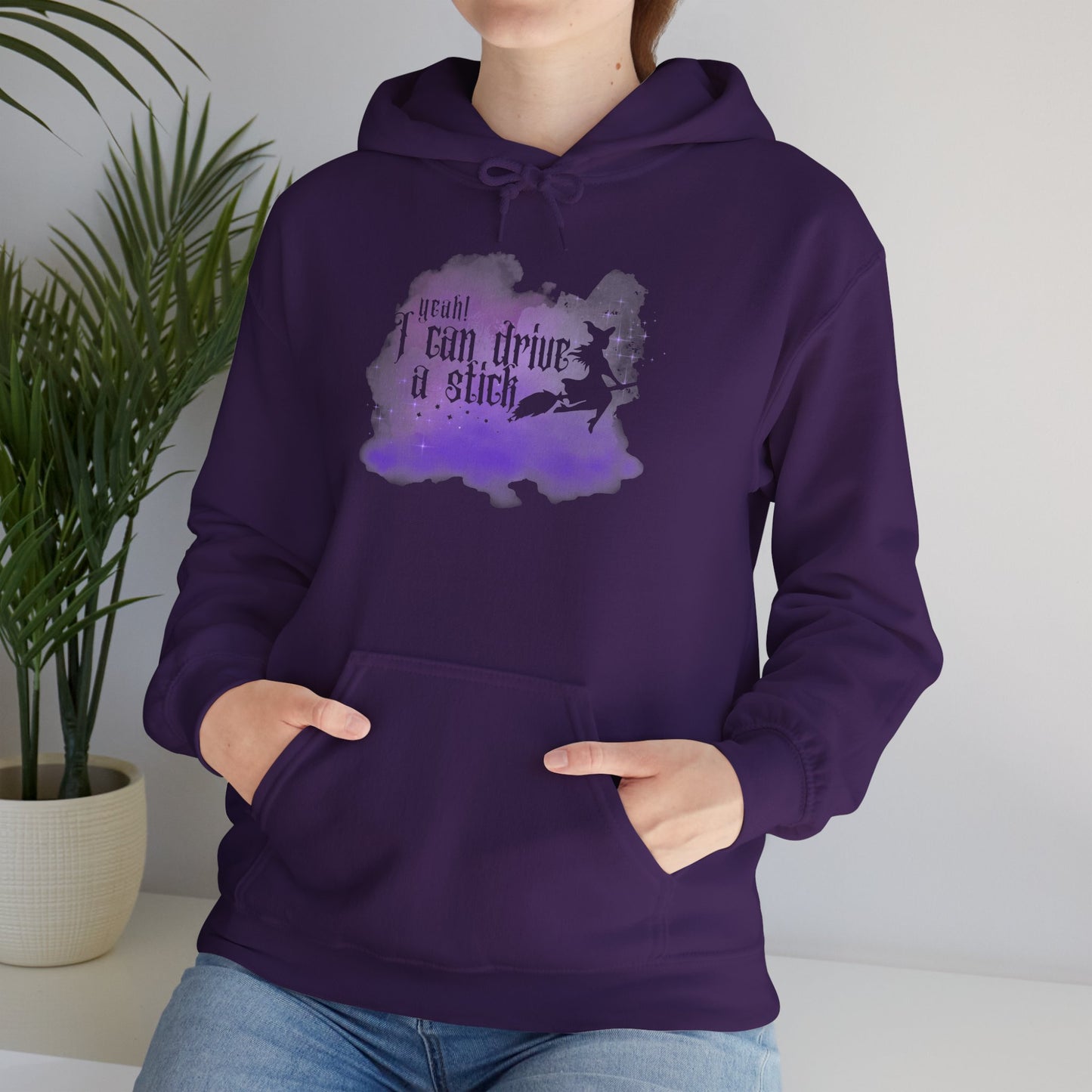 “Yeah I Can Drive a Stick”  | Witchy Halloween Hoodie – Funny Sweatshirt | Purple Halloween | Cute Outfit