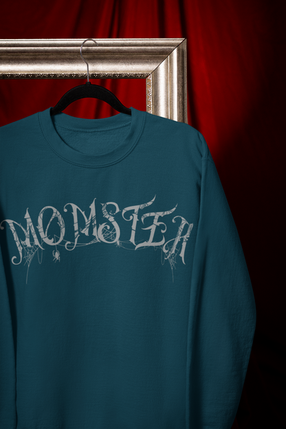 Momster Halloween Sweatshirt | Funny Spooky Mom Crewneck | Cozy Fall Sweater with Spider Webs | Mom Life Halloween Shirt | Gifts for Moms

