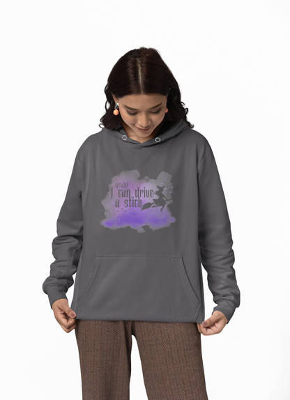 “Yeah I Can Drive a Stick”  | Witchy Halloween Hoodie – Funny Sweatshirt | Purple Halloween | Cute Outfit