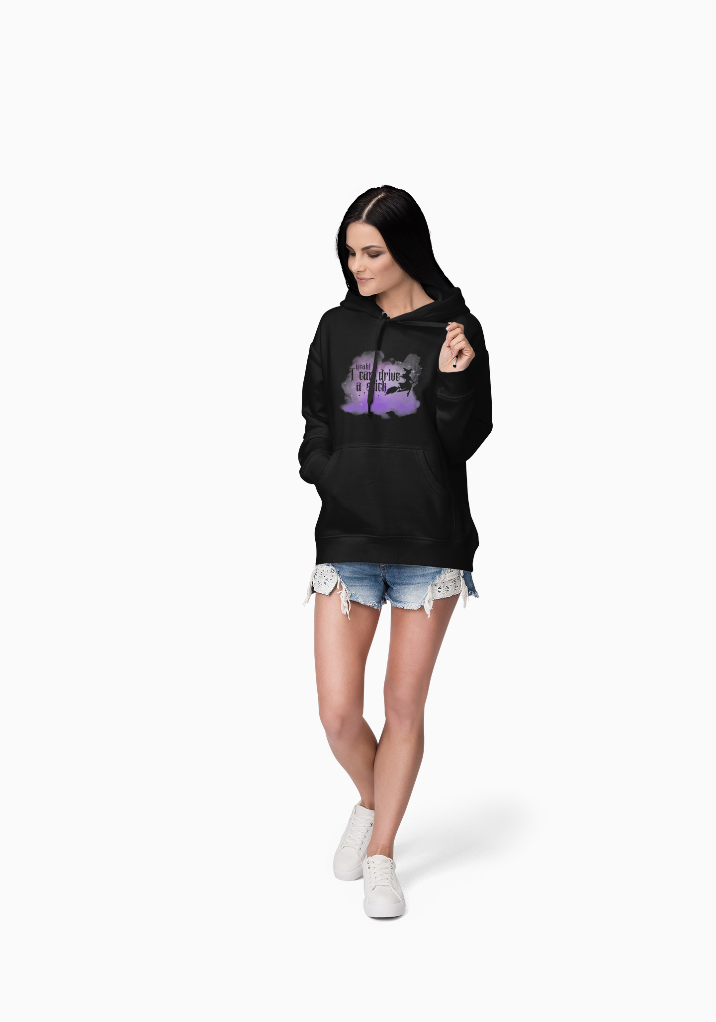 “Yeah I Can Drive a Stick”  | Witchy Halloween Hoodie – Funny Sweatshirt | Purple Halloween | Cute Outfit