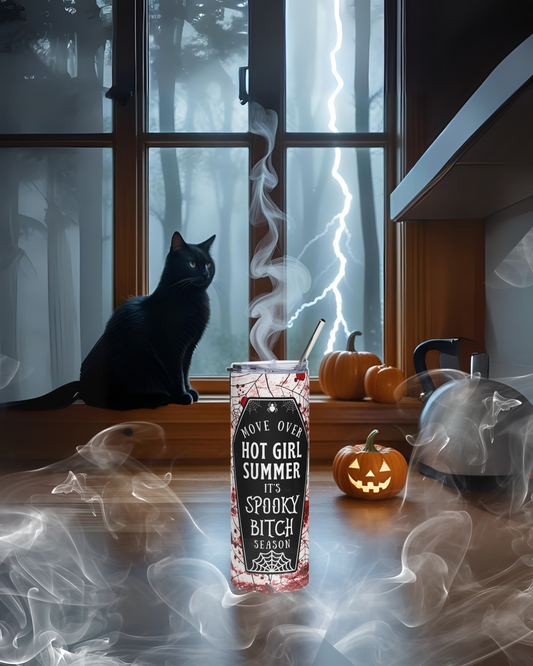 Spooky B!tch Season Skinny Tumbler