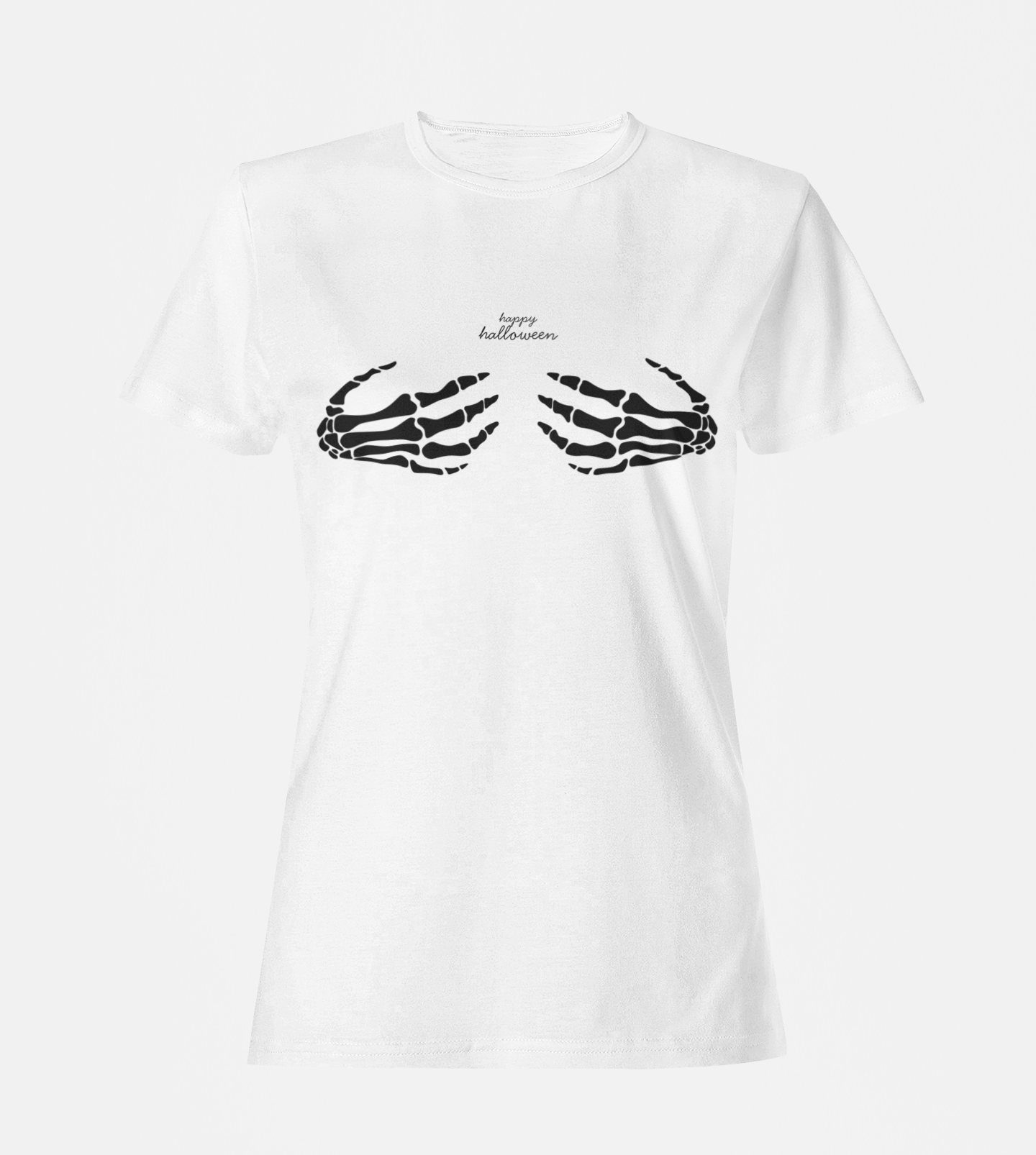 Skeleton Hands Happy Halloween T-Shirt | Sassy Halloween Tee | Skeleton shirt | Women's Fall Outfit