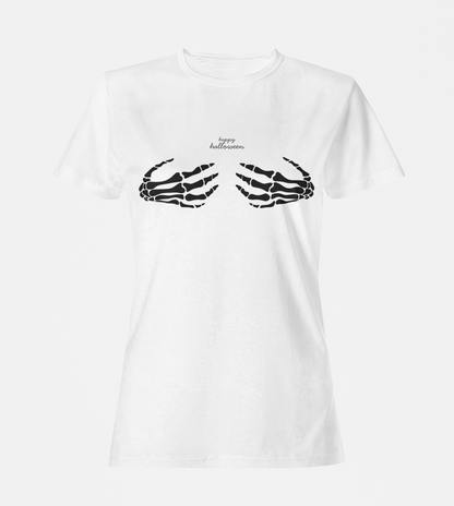 Skeleton Hands Happy Halloween T-Shirt | Sassy Halloween Tee | Skeleton shirt | Women's Fall Outfit