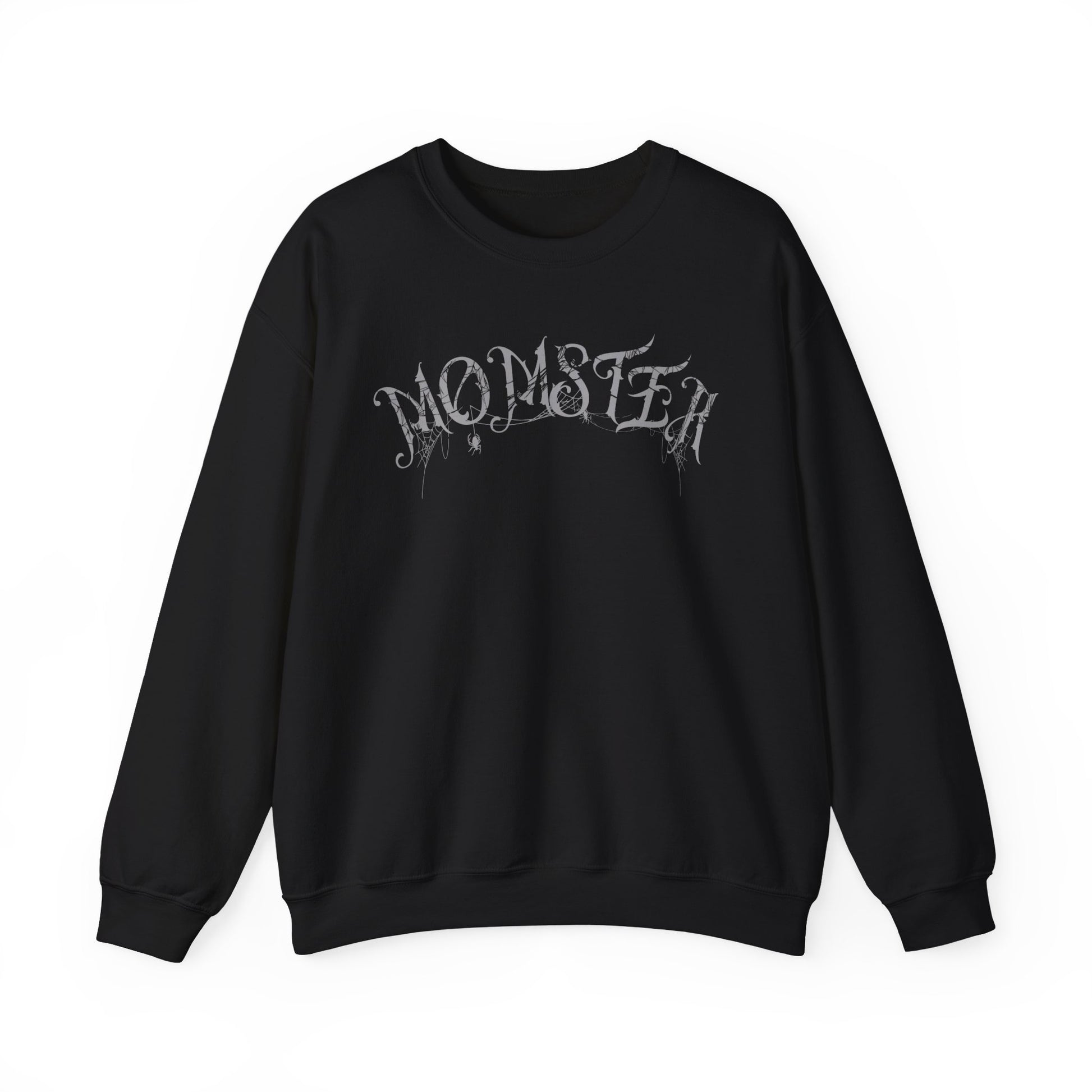 Momster Halloween Sweatshirt | Funny Spooky Mom Crewneck | Cozy Fall Sweater with Spider Webs | Mom Life Halloween Shirt | Gifts for Moms


