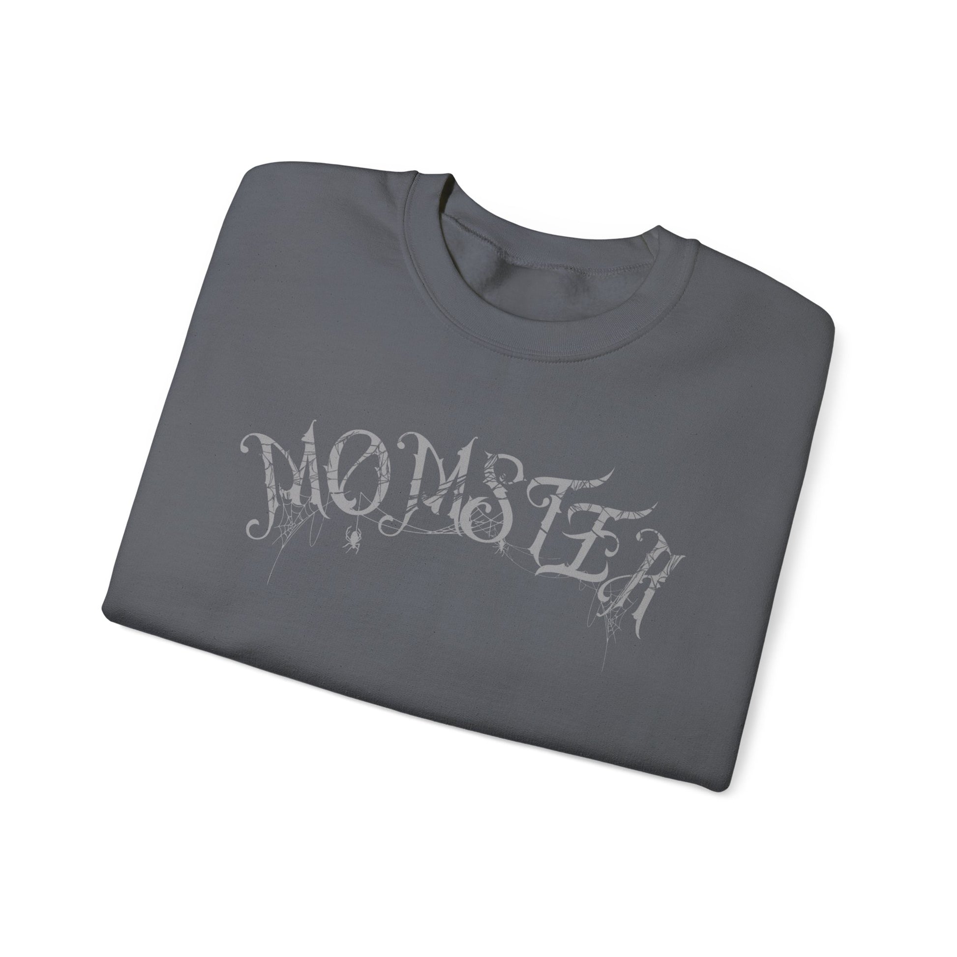 Momster Halloween Sweatshirt | Funny Spooky Mom Crewneck | Cozy Fall Sweater with Spider Webs | Mom Life Halloween Shirt | Gifts for Moms

