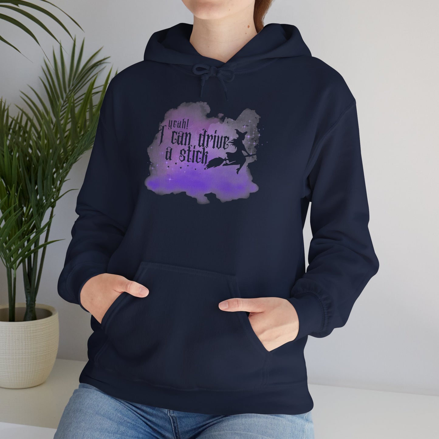 “Yeah I Can Drive a Stick”  | Witchy Halloween Hoodie – Funny Sweatshirt | Purple Halloween | Cute Outfit