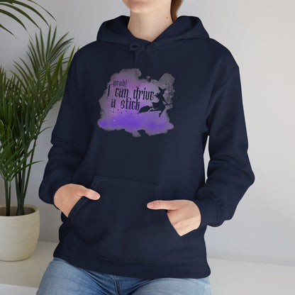 “Yeah I Can Drive a Stick”  | Witchy Halloween Hoodie – Funny Sweatshirt | Purple Halloween | Cute Outfit